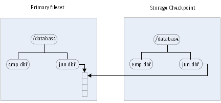 Primary fileset and its Storage Checkpoint