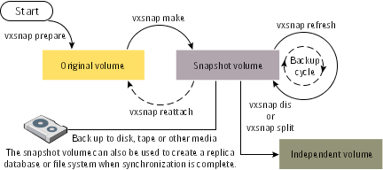 Full-sized instant snapshot creation and usage in a backup cycle